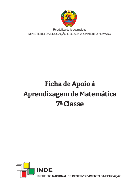 Baixar Livro de Matemática 7ª classe [Ficha de Aprendizagem] Moçambique PDF