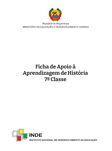 Livro de Historia 7ª classe [Ficha de Aprendizagem] Moçambique