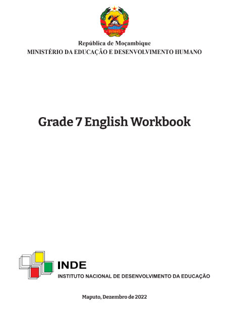 Livro de Inglês 7ª classe [Ficha de Aprendizagem] Moçambique