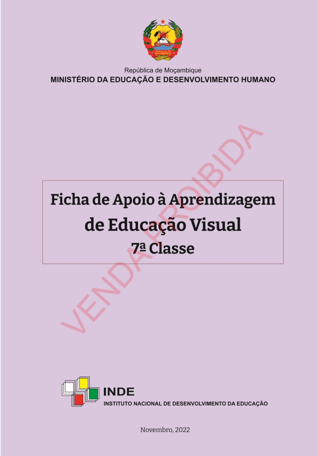 Livro de Educação Visual 7ª classe [Ficha de Aprendizagem] Moçambique