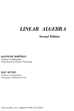 Livro de Álgebra Linear [ Hoffman e Kunze] PDF
