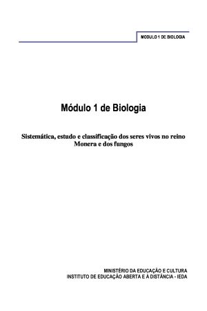Módulo 1 de Biologia do 2º Ciclo