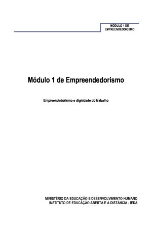 Módulo 1 de Empreendedorismo do 2º Ciclo