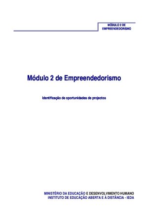 Módulo 2 de Empreendedorismo do 2º Ciclo