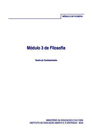 Módulo 3 de Filosofia do 2º Ciclo