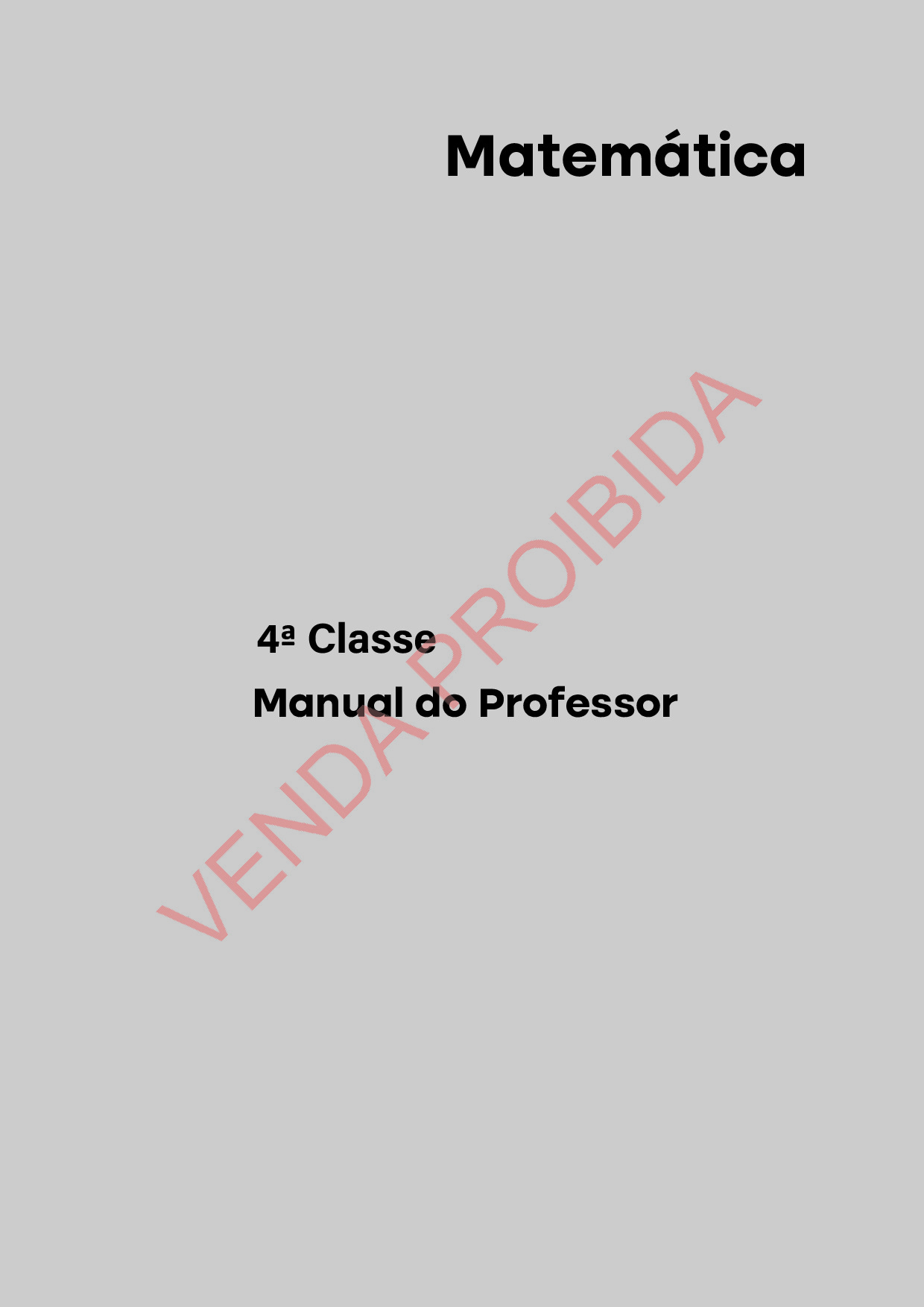 Manual do Professor de Matemática da 4ª Classe – MEC Moçambique em PDF