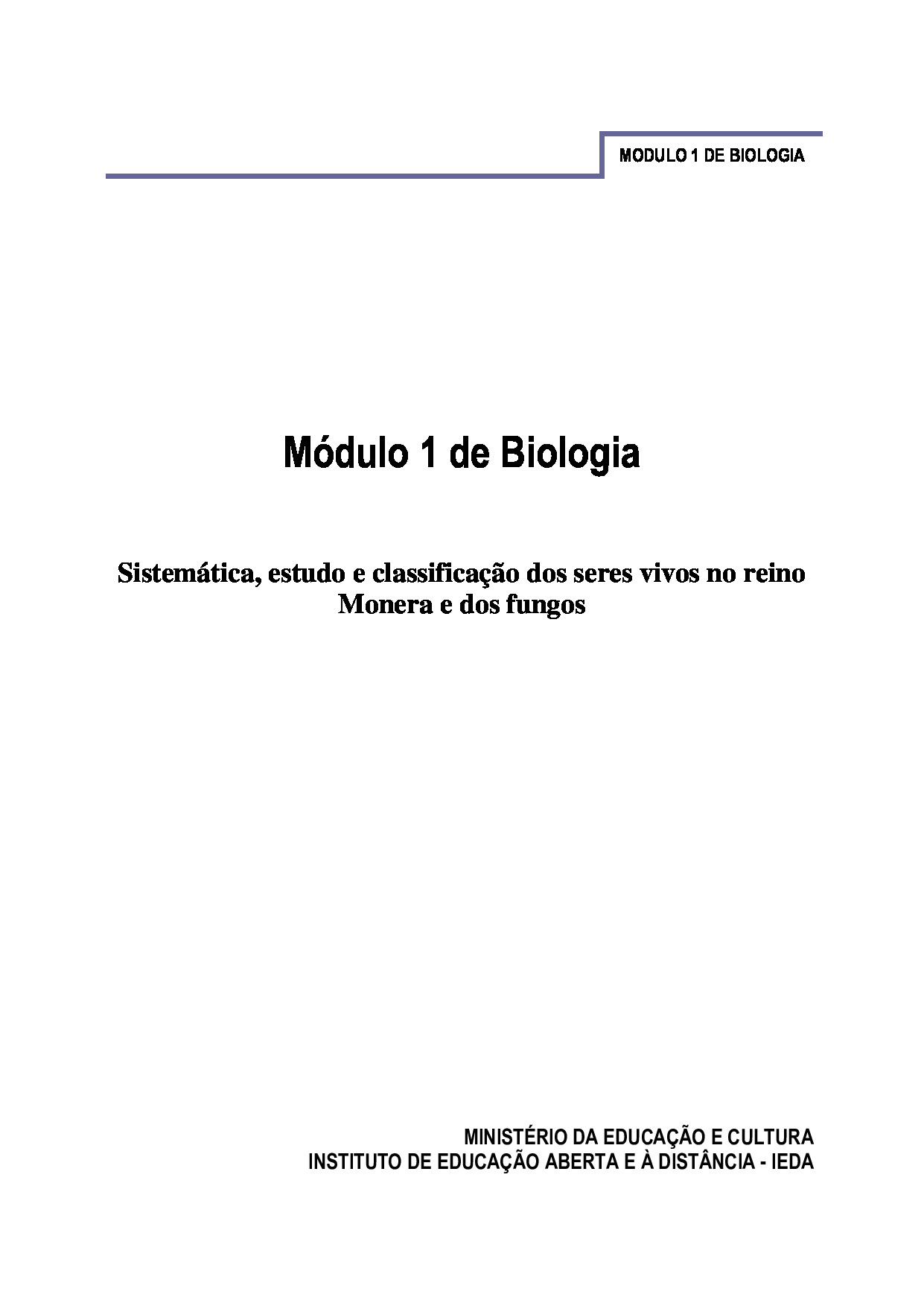 Módulo 1 de Biologia do 2º Ciclo