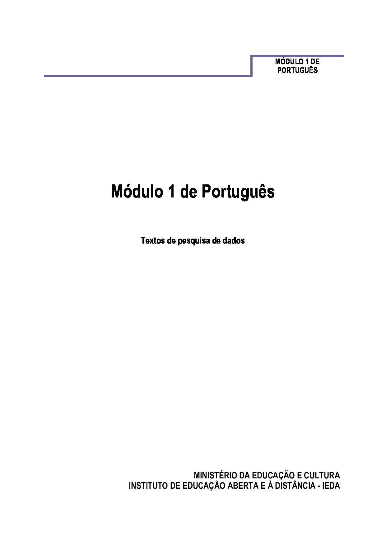 Módulo 1 de Português do 2º Ciclo