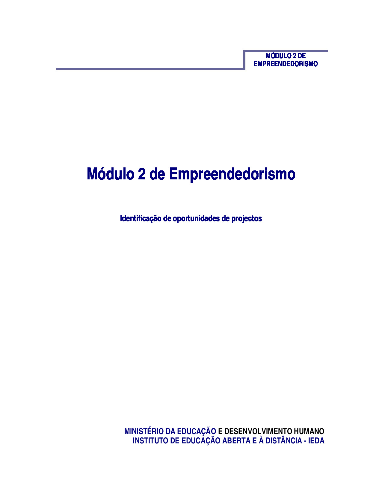 Módulo 2 de Empreendedorismo do 2º Ciclo