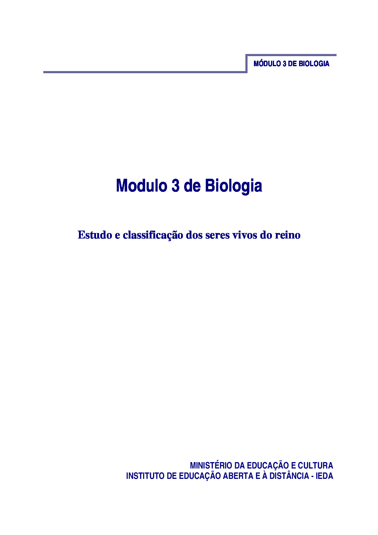 Módulo 3 de Biologia do 2º Ciclo