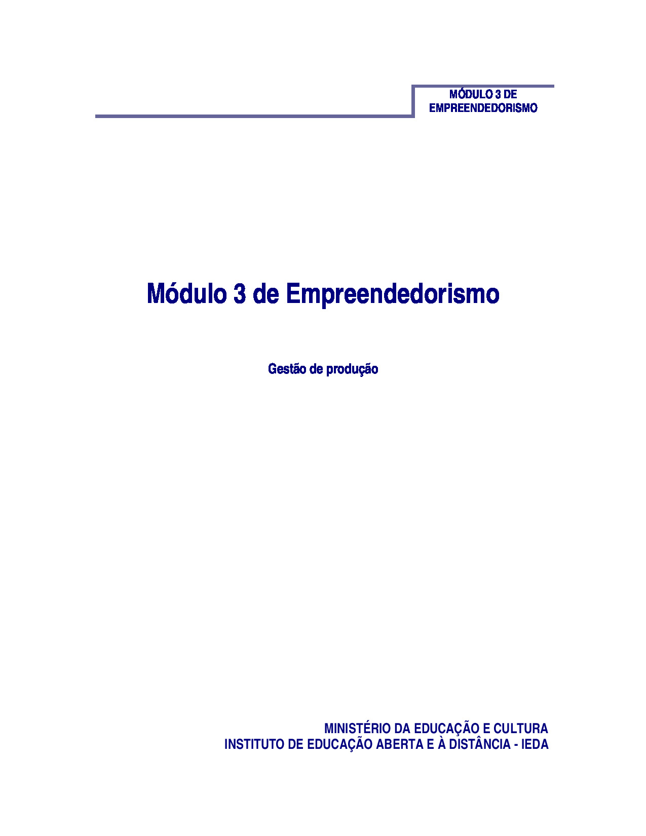 Módulo 3 de Empreendedorismo do 2º Ciclo