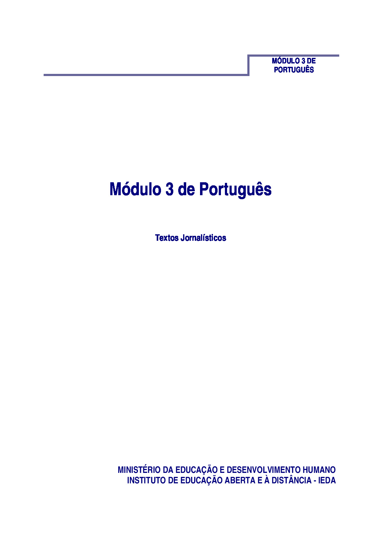 Módulo 3 de Português do 2º Ciclo