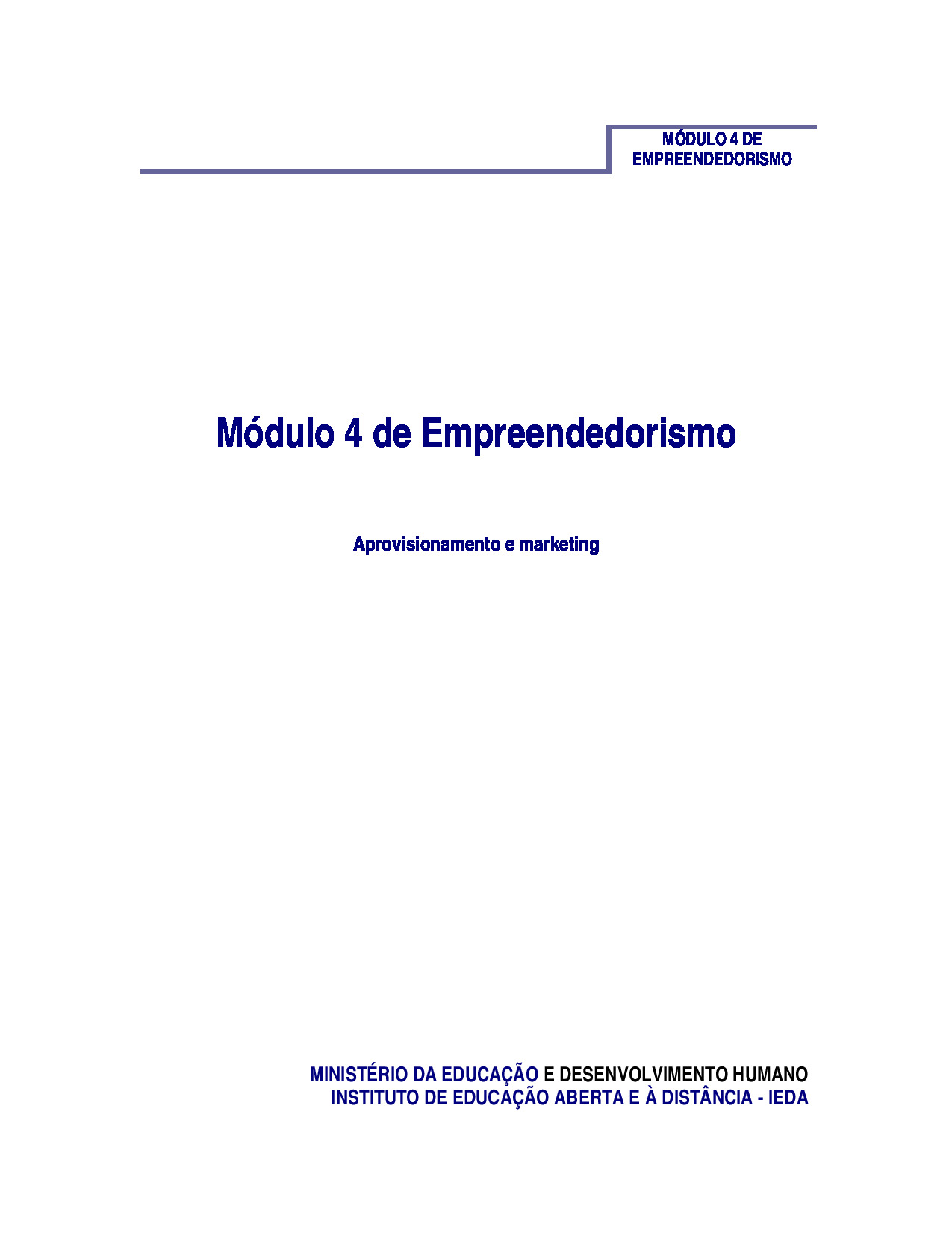 Módulo 4 de Empreendedorismo do 2º Ciclo