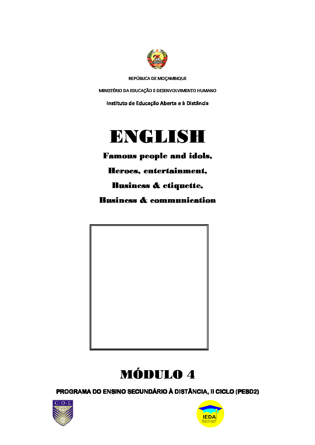 Módulo 4 de Inglês do 2º Ciclo